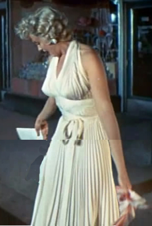 Marilyn Monroe iklädd typisk 50-tals klänning